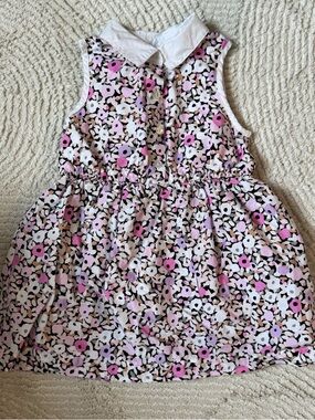 Kate Spade Girls Sleeveless Pink Spring Summer Floral Collar Dress 24 months